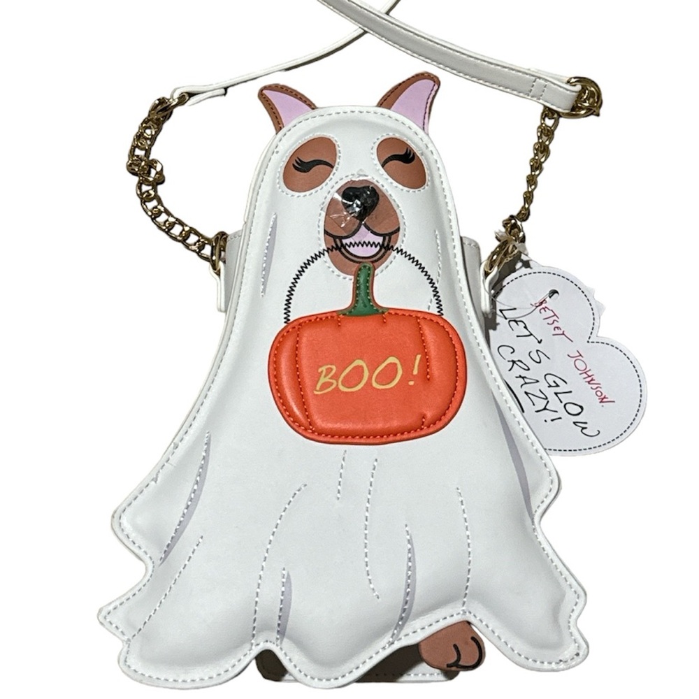 Betsey Johnson Dog Ghost Kitsch Xospooky Glow In The Dark Crossbody Bag NWT/NEW‎